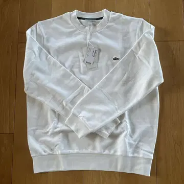 LACOSTE 클래식 핏 화이트 맨투맨 L