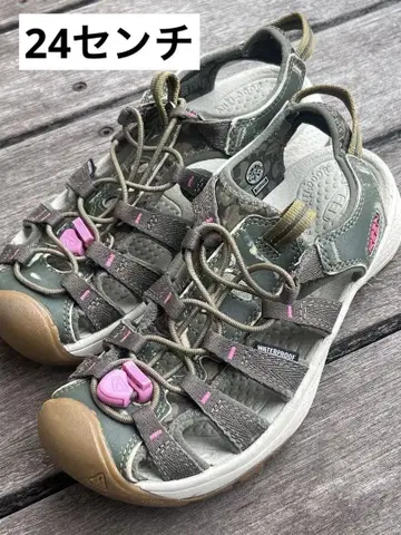 KEEN 24cm 물에 강한 아웃도어 샌들 올리브 그린