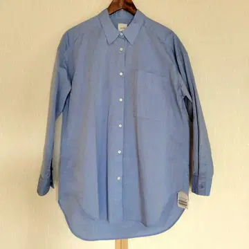 Spick & Span 50 코튼 오버 셔츠 색스 블루