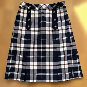 뉴요커 스커트 네이비 체크