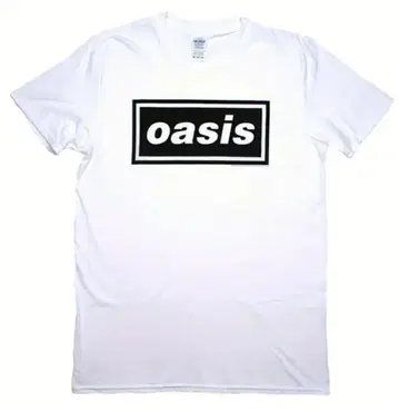 스티커 포함 oasis 오아시스 로고 T셔츠 L 사이즈 화이트