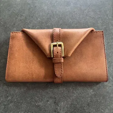 Ryu 천연 가죽 장지갑 브라운