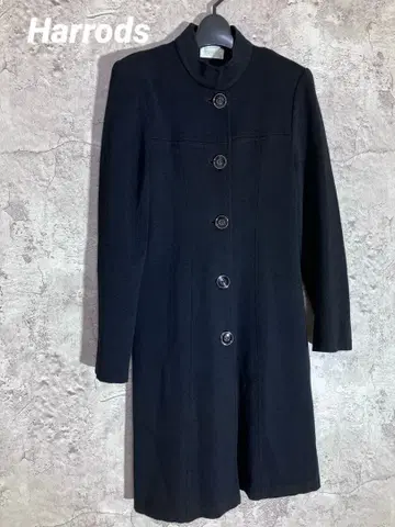 Harrods 버튼 달린 롱 코트 롱 자켓 아우터 울