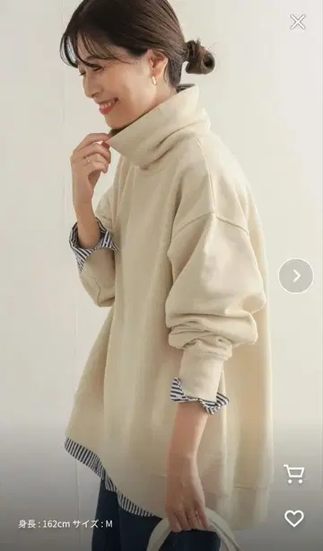 URBAN RESEARCH DOORS 터틀넥 트레이닝복 베이지 M