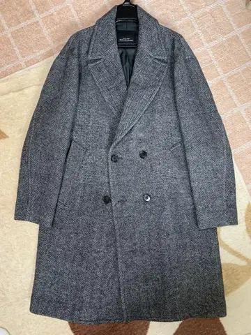 유나이티드 애로우즈 그레이 더블 브레스트 체스터 코트