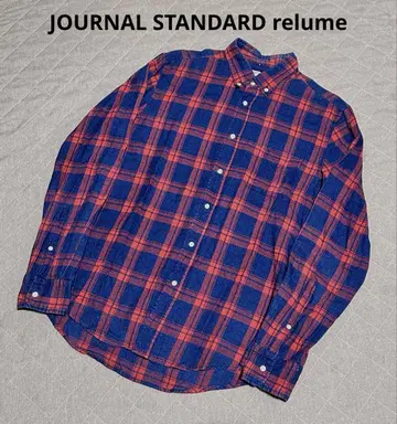 JOURNAL STANDARD relume 체크 무늬 BD 플란넬 셔츠