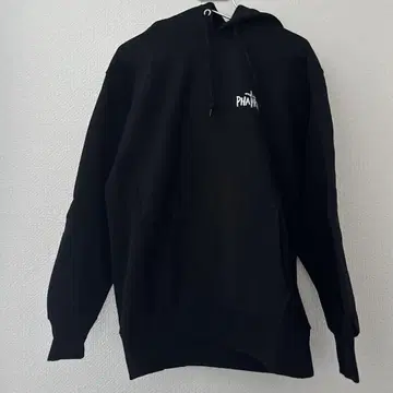 PHARNK 블랙 후드 부착 후드티