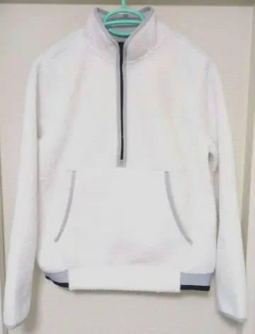 화이트 플리스 하프 지퍼 자켓 여성용
