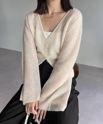 카프리슈 마쥬 모헤어 와이드 슬리브 가디건
