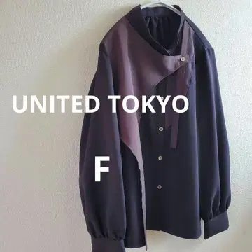 최근 판매 UNITED TOKYO 삼색 랩 블라우스 워셔블