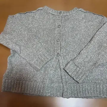 그레이 긴팔 가디건 버튼 포함