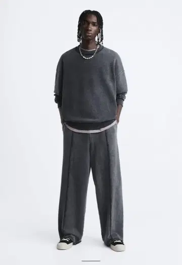 ZARA 워시 가공 그라데이션 컬러 조거 팬츠