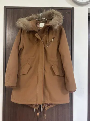 로리즈팜 브라운 모즈 코트 퍼 포함