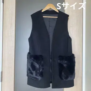 Liala x PG 블랙 퍼 베스트 사이즈 S 블랙