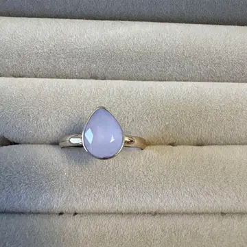 눈물형 연보라 스톤 실버 반지 11호