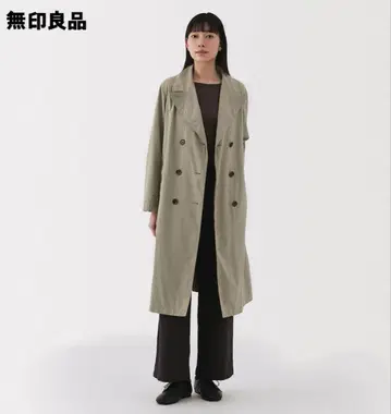 무인양품 여성 발수 트렌치코트 그레이쉬 브라운