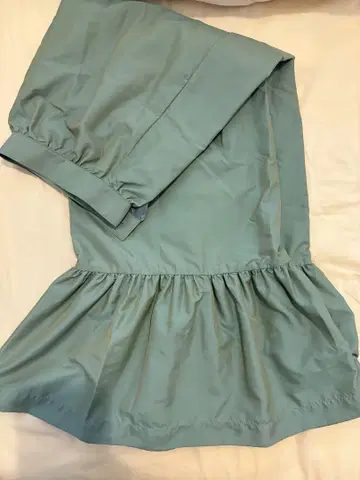 BEAMS BOY 샴브레이 티어드 스커트 그린