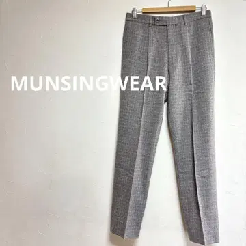 먼싱웨어 클래식 울 혼방 체크 팬츠 골프 그레이 76
