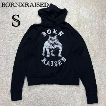 본앤레이즈 남성용 후드티 후디 백 로고 강아지 프린트 블랙 S