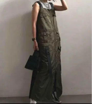 [ AMERI/아메리 ] MILITARY WORK I LINE DRESS