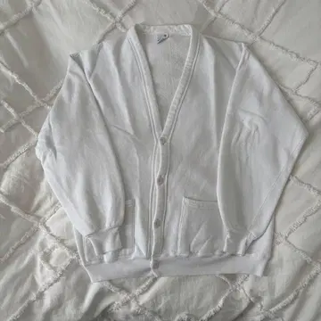 90s JERZEES 화이트 맨투맨 가디건