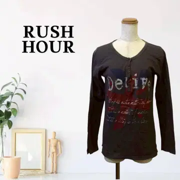 zG397 [ L ] RUSH HOUR 긴팔 티셔츠 프린트 캐주얼