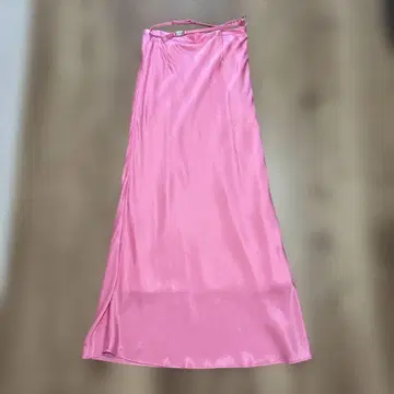 핑크 새틴풍 타이트 스커트