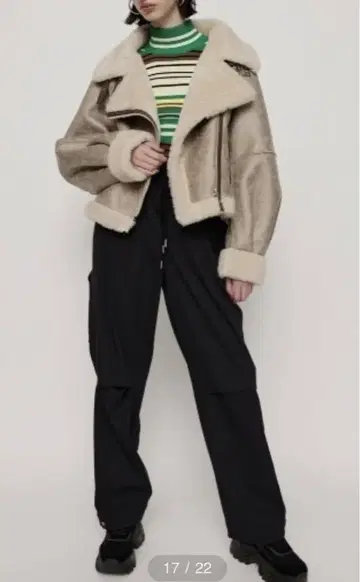 SLY 가죽 보아 숏 아우터