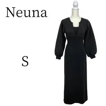 Neuna  블랙 롱 퀼팅 니트 원피스 S