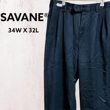 구제 SAVANE 슬랙스 투 턱 린넨 팬츠 34W X 32L 상당