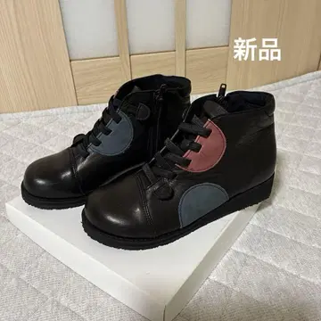 새상품 미사용 23cm 5E 천연 가죽 숏부츠