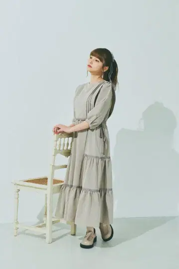 [ Bokanii ] 보카니 티어드 원피스 베이지