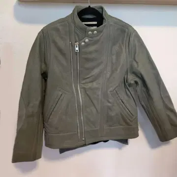 Zadig & Voltaire 가죽 바이커 자켓 카키 그린