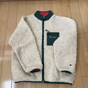 Champion 플리스 자켓 LARGE 크림색