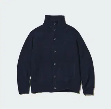 UNIQLO 수플레얀 스탠드 카라 가디건 네이비