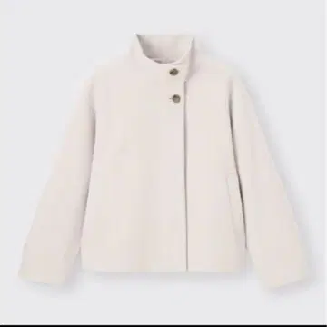 새상품 니트 멜톤 스탠드 카라 숏코트 XL 내추럴