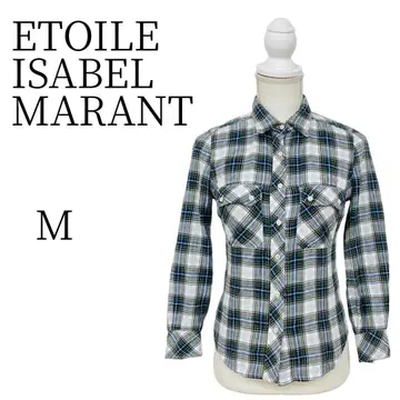 ETOILE ISABEL MARANT 블루 계열 체크 무늬 긴팔 셔츠 M