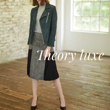 새상품급 Theory luxe 글렌체크 플리츠 도킹 스커트 38