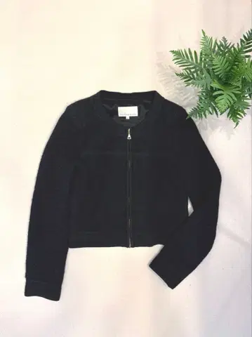 엠프리미어 노카라 집업 블루종 자켓