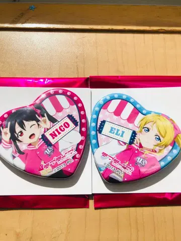 러브 라이브 하트형 배지 세트 야자와 니코 & 아야세 에리