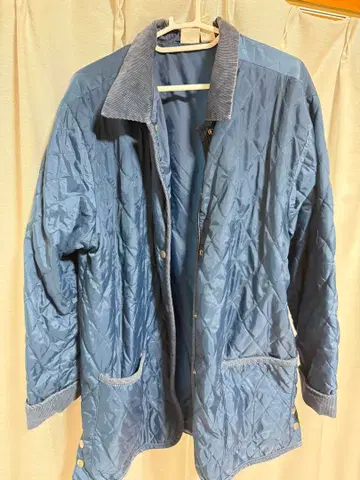 [ 우먼 ] [ 구제 의류 ] 코듀로이 옷깃 퀼팅 자켓 파랑