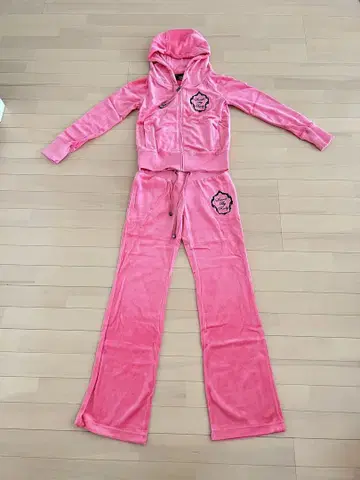 핑크 벨벳 셋업 후드 부착
