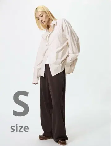 UNIQLO 맨투맨 와이드 팬츠 다크 브라운 S 사이즈