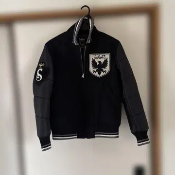 Schott 바시티 자켓 블랙