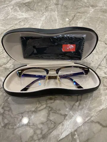 Ray-Ban 브라운/블루 스퀘어 안경