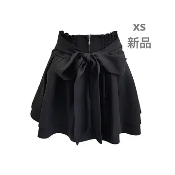 슬림 레그 리본 스커트 xs 미셸 마카롱 블랙
