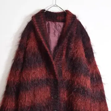80s 빈티지 모헤어 가디건 장모 모헤어 그런지