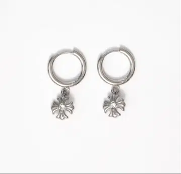 CREA cross stone hoop pierce