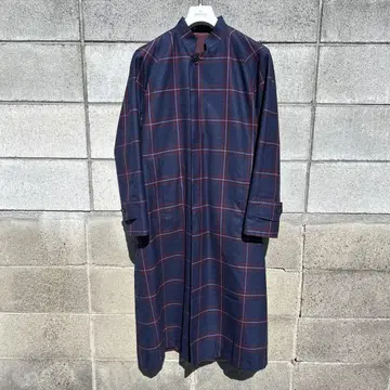 폴스미스 체크 무늬 울 트렌치코트