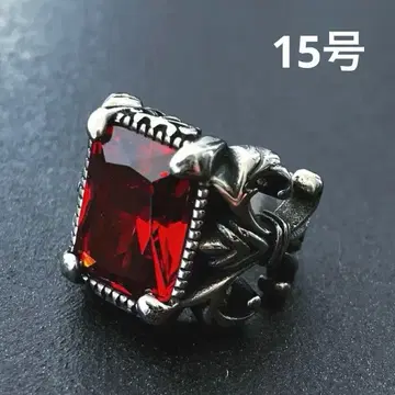 고딕 남성용 스테인리스 소재 반지 레드스톤 앤티크 15호